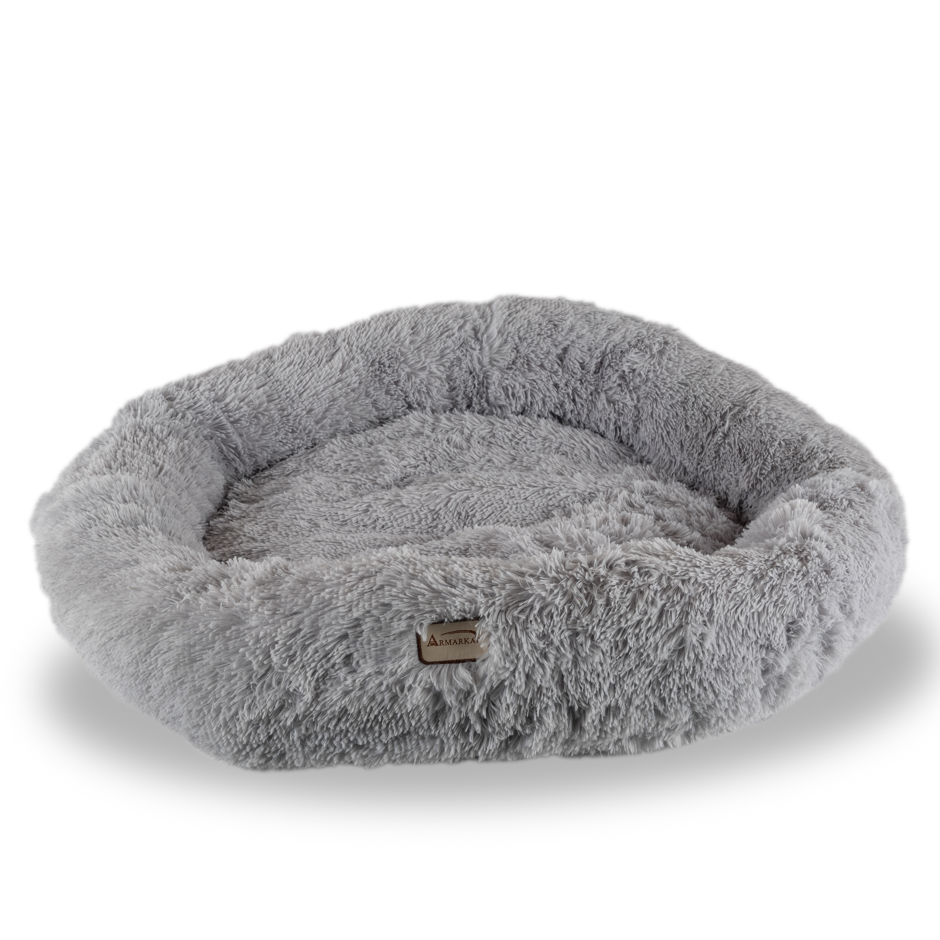 Extra Large, Fluffy Gray Round Cat Bed - C71NHS - C71NHS - CatsPlay ...