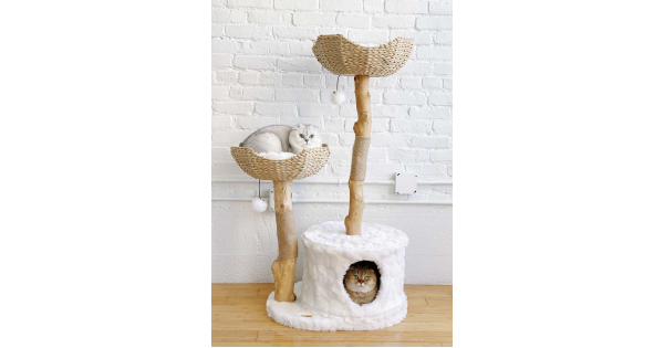 Wicker basket outlet cat tree