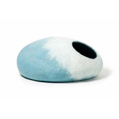 Skyline Felt Cat Cave Bed - Sky Blue