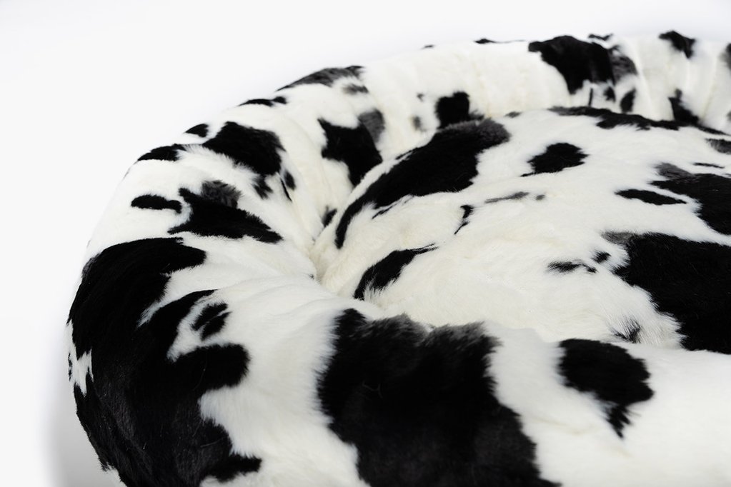 Black and White Cow Donut Cat Bed - 243-0000000004 - CatsPlay Superstore