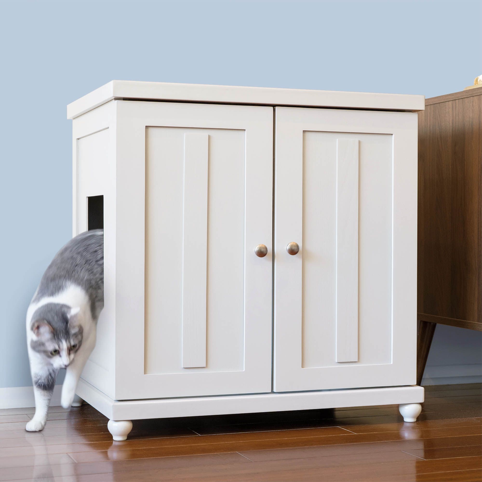 Deluxe Cat Litterbox Cabinet Shaker Style Catsplay Superstore