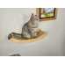 Handcrafted Wooden Floating Wave Cat Wall Shelf