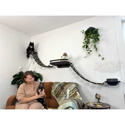 Large Cat Wall Shelf with 2 Bridges and 2 Small Shelves