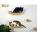 (2) Double Feeder Cat Wall Shelves + (3) Cat Round Wall Steps