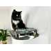 Cat Wall Shelf for Large Cats with 2 raised bowls 