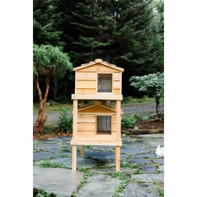 Large Cedar Insulated Double Decker Cat House