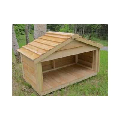 Large Outdoor Cedar Cat or Dog Feeding Station