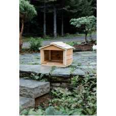 Small Outdoor Cedar Cat or Dog Feeding Station