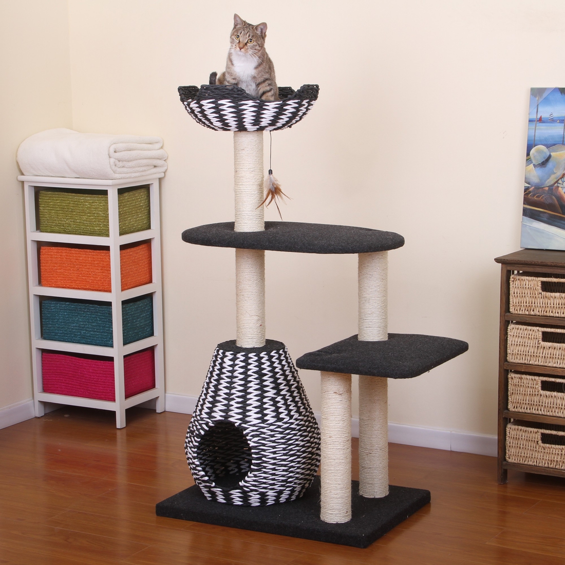 Ace Cat Tree With Woven Baskets CatsPlay Superstore   Ace Cat Tree With Woven Baskets 1 1100x1100 