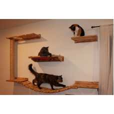 Artisan Made - (4) Floating Cat Wall Shelves + (1) Floating Cat Wall ...