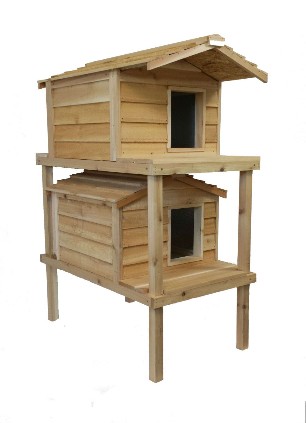 Large Cedar Insulated Double Decker Cat House Catsplay Superstore