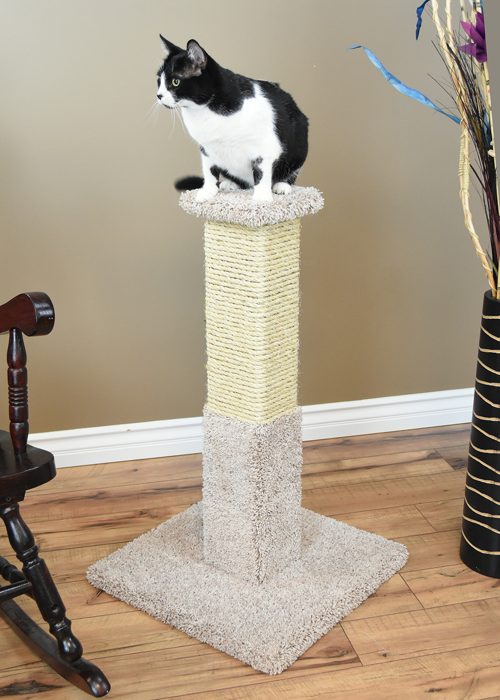 Cat's Choice 34 Inch Solid Wood Scratching Post - 110088 - Catsplay 