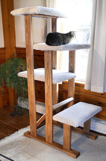 Solid Wood Quad Perch Cat Tree - CatsPlay Superstore