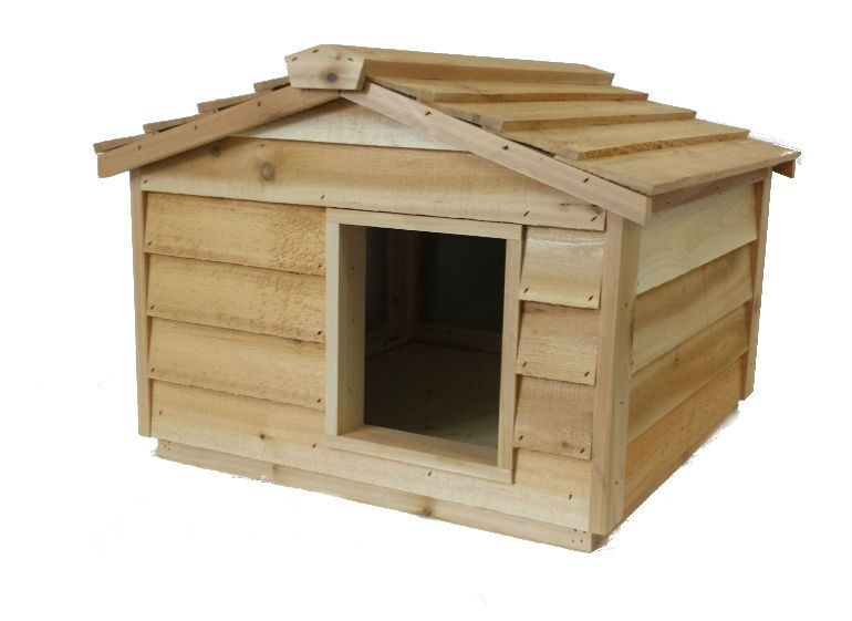 Large Cedar Insulated Cat or Small Dog House - CatsPlay Superstore